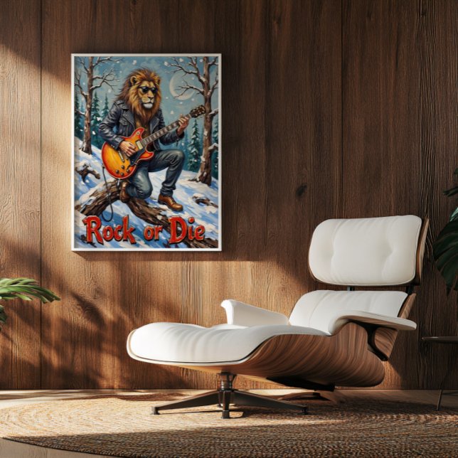 Winter Serenade: Lion's Frosty Riffs Poster (Creator Uploaded)