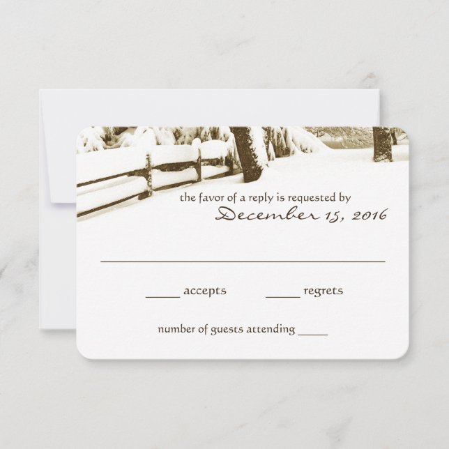 Winter Serenity Wedding Response Card (Front)