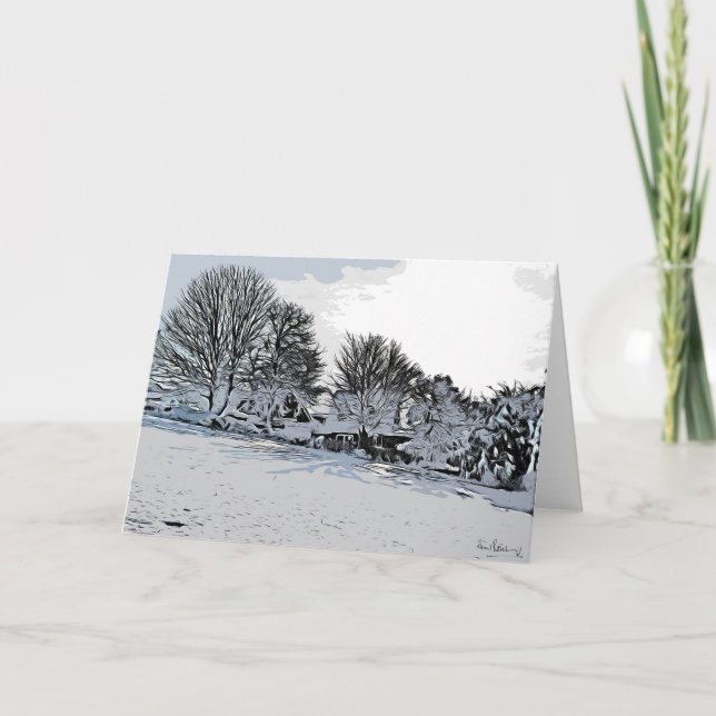 'Winter Shadows', Harthill with Woodall. Card (Front)