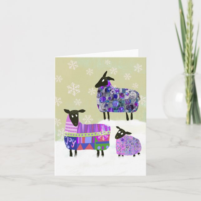 Winter Sheep BLANK Greeting Card (Front)