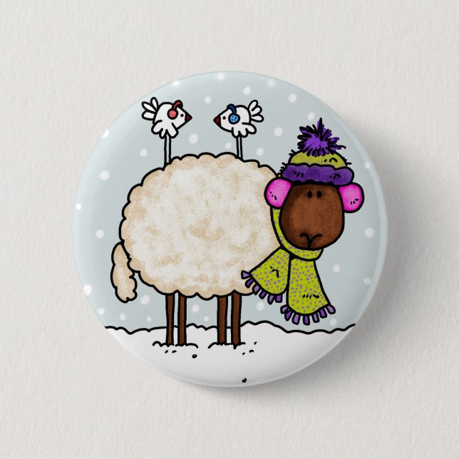 winter sheep button (Front)
