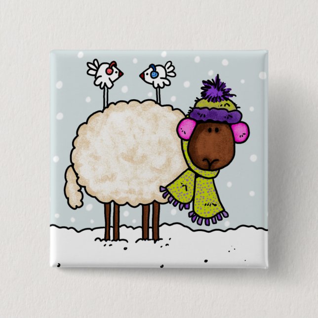 winter sheep button (Front)