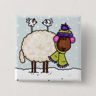 winter sheep button