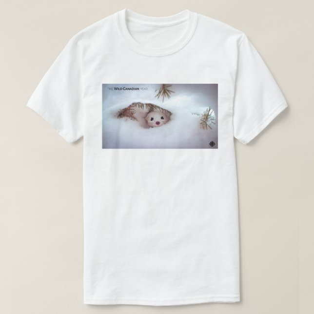 Winter - Short-Tailed Weasel T-Shirt (Design Front)