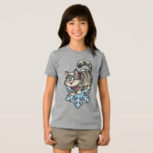 Winter Siberian Snow Cat Tri-Blend Shirt