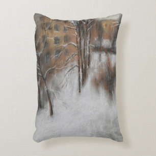 Winter Silence by the Window Decorative Cushion