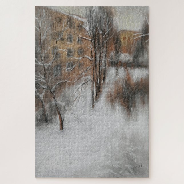 Winter Silence by the Window Jigsaw Puzzle (Vertical)