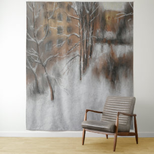 Winter Silence by the Window Tapestry