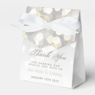 Winter Silver and Gold Sparkle Wedding Favour Box