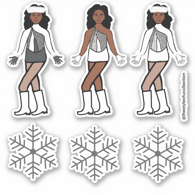 Winter Silver  Dancer Stickers #1 (Front)