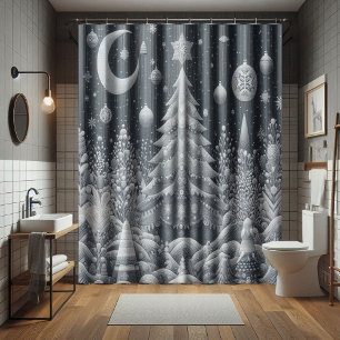 Winter Silver Shower Curtain