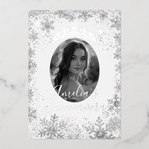 Winter Silver Snowflake Photo Quinceanera