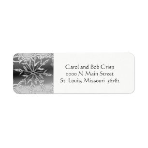 Winter Silver Snowflake Return Address Label