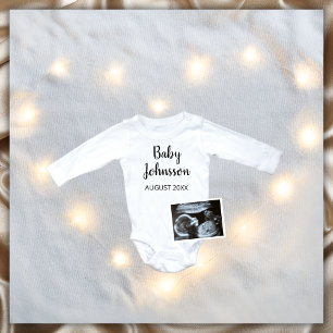 Winter Simple Sonogram Ultrasound Photo Pregnancy Announcement