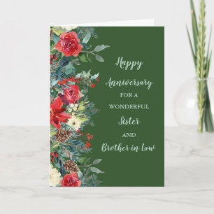Winter Sister and Brother in Law Anniversary Card