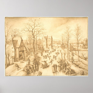 Winter Skaters - Hans Bol Fine Art Poster