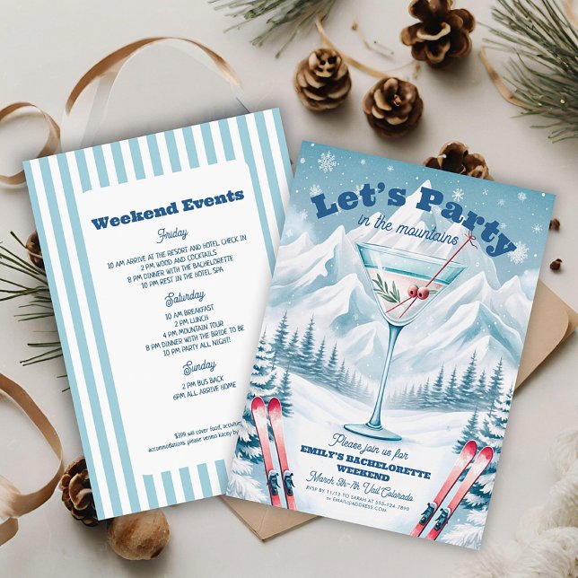 Winter ski bachelorette party weekend invitation (Creator Uploaded)