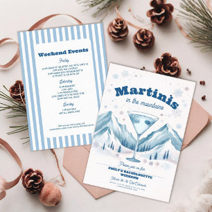 Winter ski bachelorette party weekend invitation
