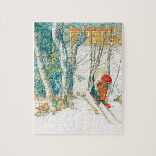Winter Ski by Carl Larsson Jigsaw Puzzle (Vertical)