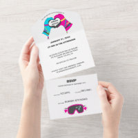 Winter Ski Gloves Hands in Heart Shape Wedding