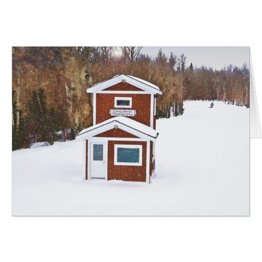 Winter Ski Lodge Card