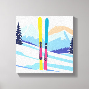 Winter Ski Mountain Canvas Print