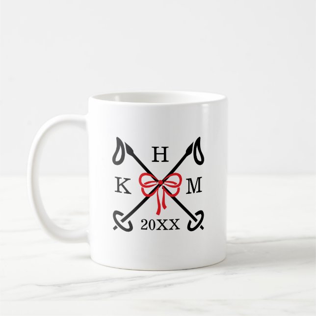 Winter Ski Slopes Monogram Mug (Left)