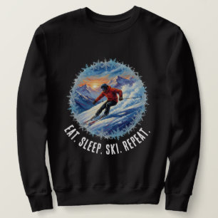 Winter Ski Sport - Eat. Sleep. Ski. Repeat. Sweatshirt