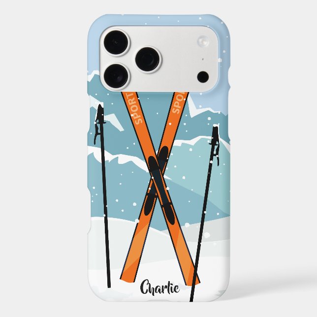 Winter Skiing custom name phone cases (Back)
