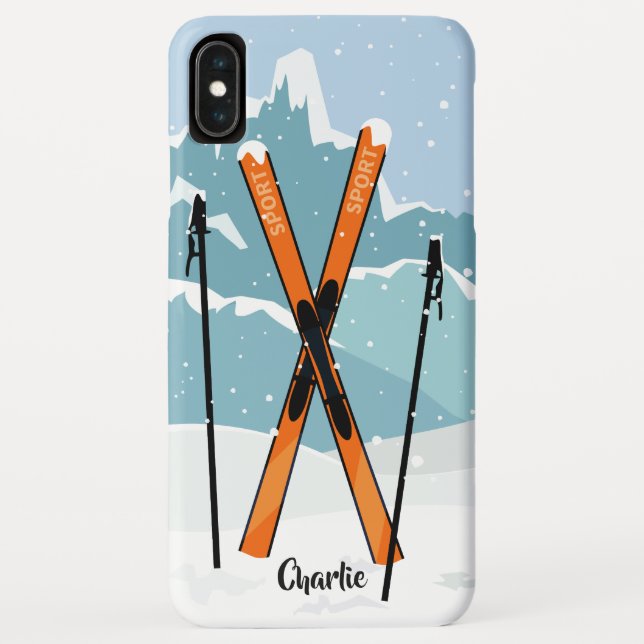 Winter Skiing custom name phone cases (Back)