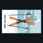 Winter Skiing custom text stickers<br><div class="desc">See my store for more items with this image.</div>