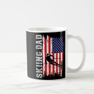 Winter Skiing Dad For Lover Ski Usa Flag Skiers Fa Coffee Mug