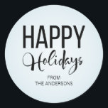 Winter Skiing Happy Holidays Sticker<br><div class="desc">Personalise the custom text above. You can find additional coordinating items in our "Winter Skiing" collection.</div>