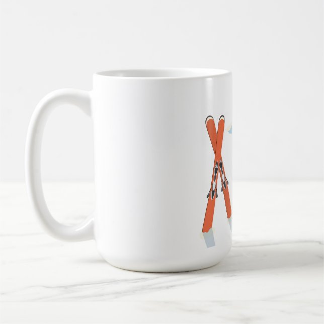 Winter Skiing Quote – Mountain Adventure Design Coffee Mug (Left)