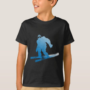 Winter Skiing Sasquatch Ski Cryptid Cryptozoology T-Shirt
