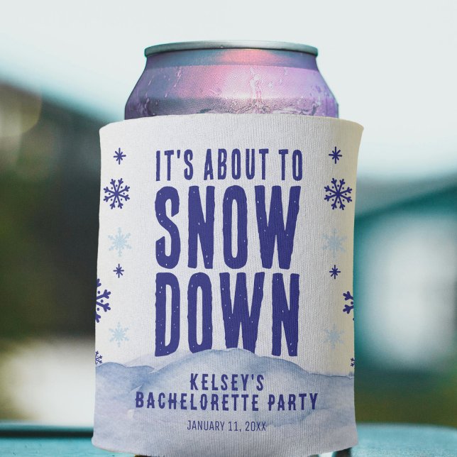Winter Skiing Snow Snowflake Bachelorette Party Can Cooler (Winter Skiing Snow Snowflake Bachelorette Party Can Cooler
)