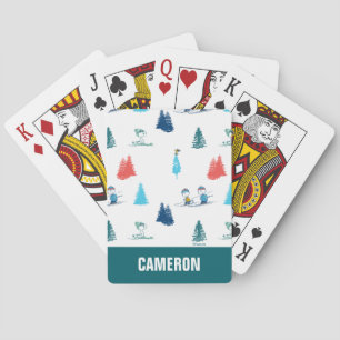 Winter Skiing the Slopes Pattern Playing Cards
