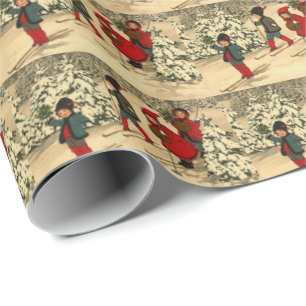 Winter Skiing Wrapping Paper