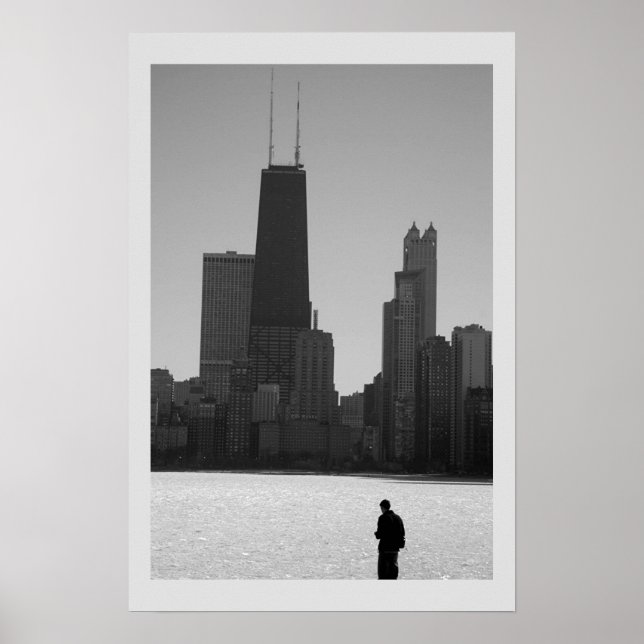 winter skyline, chicago poster (Front)