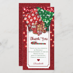 Winter Sleepover Birthday Personalised Thank You Card