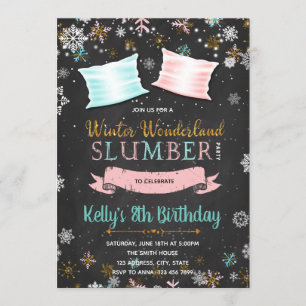 Winter sleepover party invitation