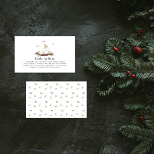 Winter Sleigh Polar Bear Books For Baby Shower  Enclosure Card