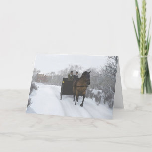 Winter Sleigh Ride Christmas Card
