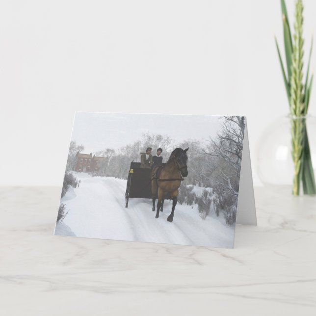 Winter Sleigh Ride Christmas Card (Front)