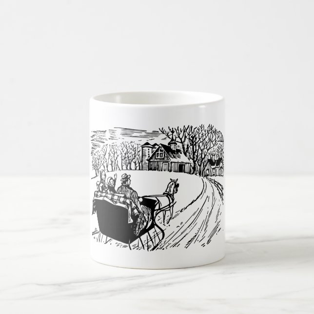 Winter sleigh ride coffee mug (Center)