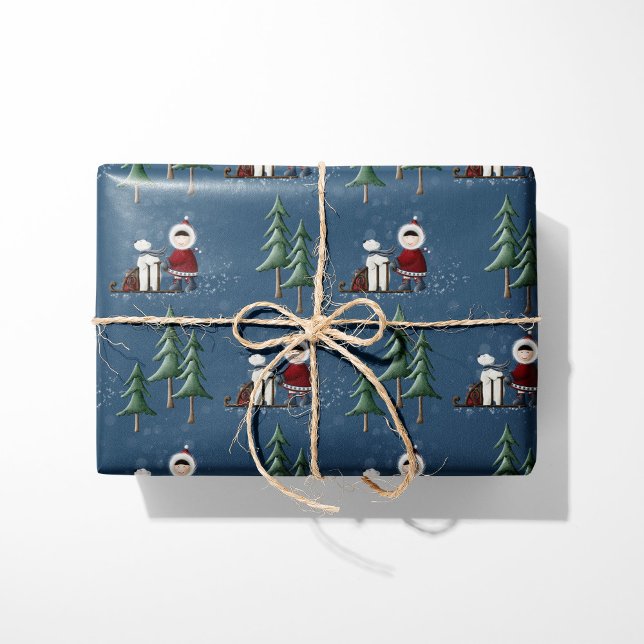 Winter Sleigh Ride Forest Friends Wrapping Paper (Creator Uploaded)