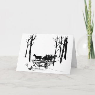winter sleigh ride holiday card