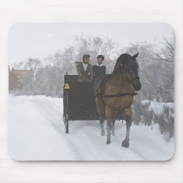 Winter Sleigh Ride Mouse Mat (Front)