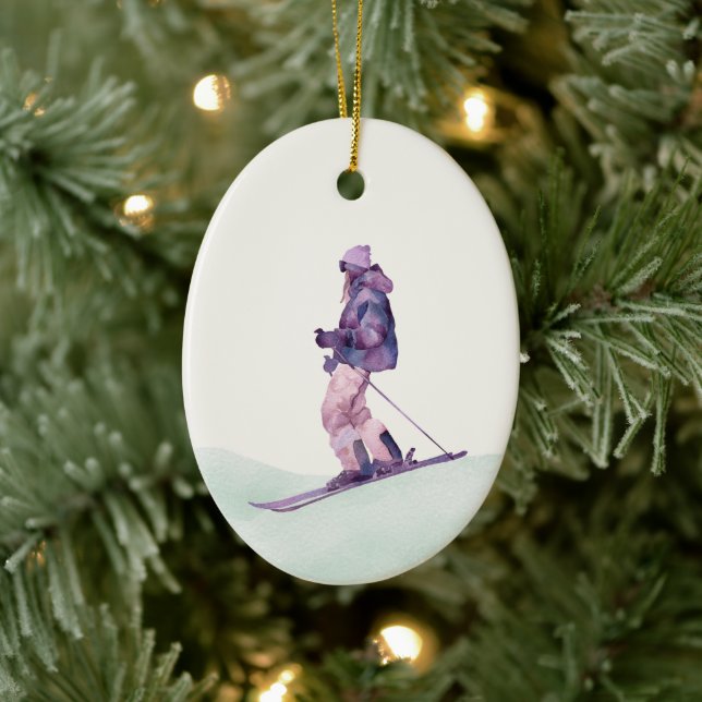 WINTER SLOPES Skier Ceramic Tree Decoration (Tree)