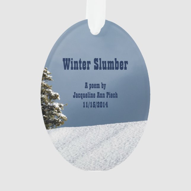Winter Slumber Poetry Ornament (Back)